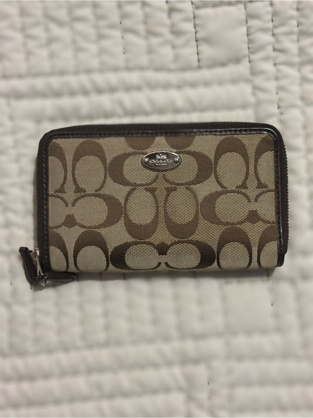 Coach Signature C Monogram Zip Around Wallet